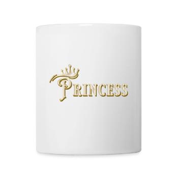 SIGNATURE PRINCESSE AVEC COURONNE DORÉE - Mug blanc - blanc - Devant