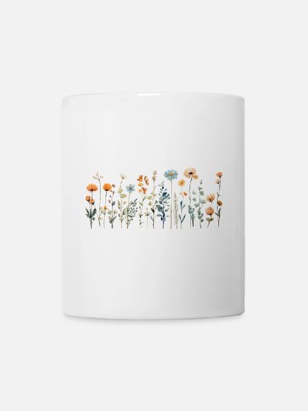 Niedliche Wildblumen | Charmantes Design - Tasse - Weiß