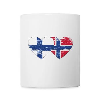 Finnland Norwegen Flagge Herz used used - Tasse - Weiß - Vorne