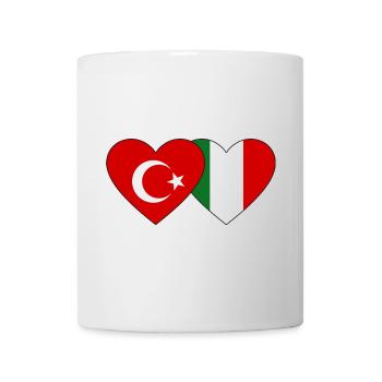 Turkey Italy Flag Heart - Mug - white - Front