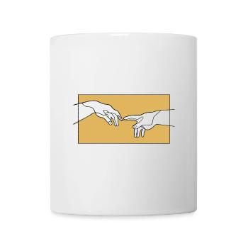 Creation of Adam hands, Michelangelo inspiration - Mug - white - Front
