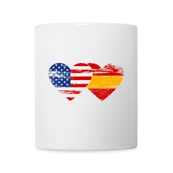 USA Spain flag heart used - Mug - white - Front