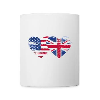 USA Britische Flagge Faust Flagge Herz used - Tasse - Weiß - Vorne