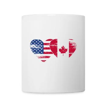 États-Unis, Canada, Drapeau Coeur Utilisé - Mug blanc - blanc - Devant