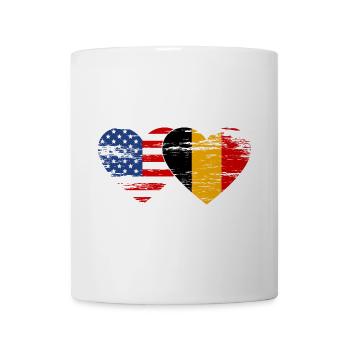 USA Belgium flag heart used - Mug - white - Front