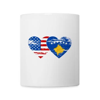 USA Kosovo Flagge Herz used - Tasse - Weiß - Vorne