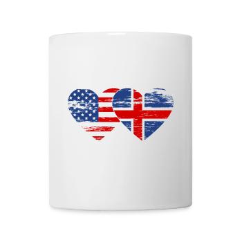 USA Iceland flag heart used - Mug - white - Front