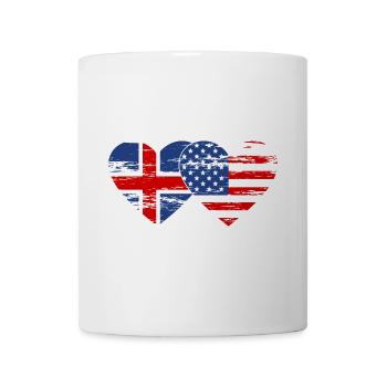 Iceland USA flag heart used - Mug - white - Front