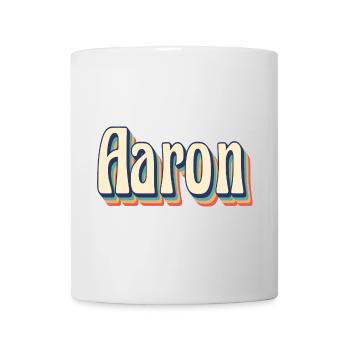 Aaron T-Shirt Retro T-Shirt Vintage Geschenkidee - Tasse - Weiß - Vorne