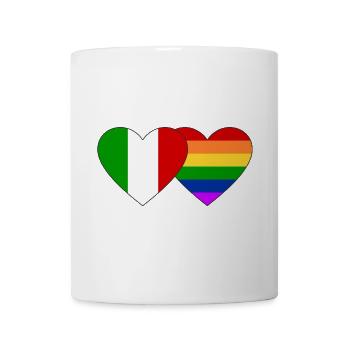 Italien Regenbogen Flagge - Tasse - Weiß - Vorne
