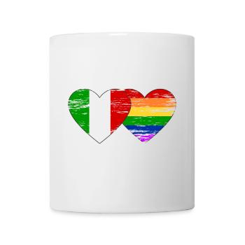 Italien Regenbogen Flagge used - Tasse - Weiß - Vorne