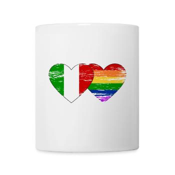 Italien Regenbogen Flagge used - Tasse - Weiß - Vorne