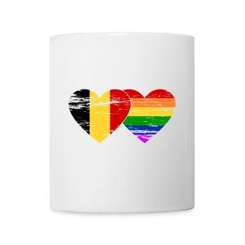 Belgien Regenbogen Flagge used - Tasse - Weiß - Vorne