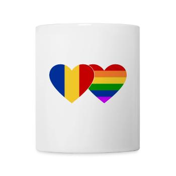 Rumänien Regenbogen Flagge - Tasse - Weiß - Vorne