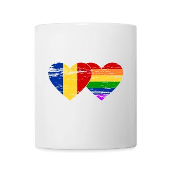 Rumänien Regenbogen Flagge used - Tasse - Weiß - Vorne