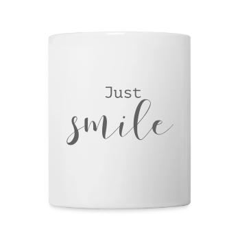Beautiful Sayings Positive Just smile - Mug - white - Front