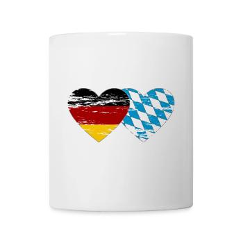 Deutschland Bayern Flagge Herz used - Tasse - Weiß - Vorne