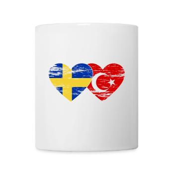 Suède Turquie drapeau coeur utilisé - Mug blanc - blanc - Devant