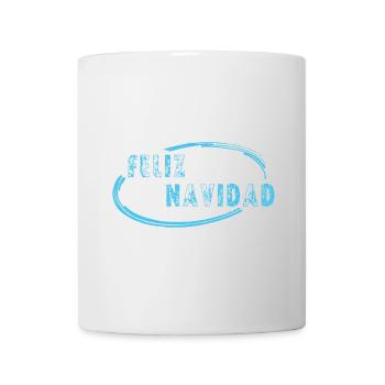 Feliz Navidad Typo with round Frame - Mug - white - Front