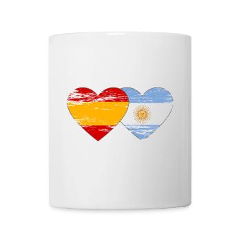 Spain Argentina Flag Heart Used - Mug - white - Front
