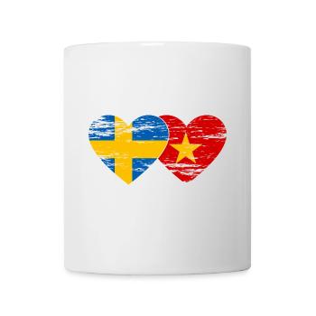 Schweden Vietnam Flagge Herz used - Tasse - Weiß - Vorne