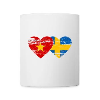 Viêt Nam Suède Drapeau Coeur - Mug blanc - blanc - Devant