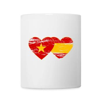 Vietnam Spain Flag Heart Used - Mug - white - Front