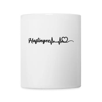 Coeur de battement de cœur avec inscription Haflinger noir - Mug blanc - blanc - Devant