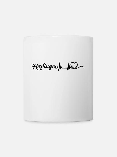 Heartbeat heart with lettering Haflinger black - Mug - white