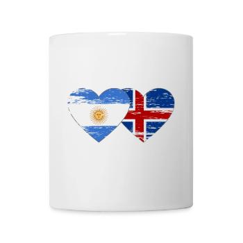 Argentine Islande drapeau coeur utilisé - Mug blanc - blanc - Devant