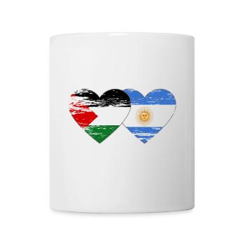 Palestine Argentine drapeau coeur utilisé - Mug blanc - blanc - Devant