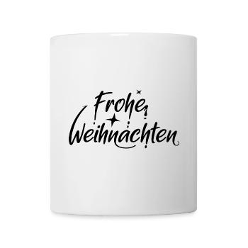 frohe weihnachten schriftart font Symbol Sterne - Tasse - Weiß - Vorne
