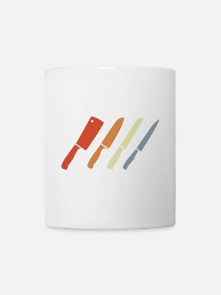 Retro Messer Set - Tasse - Weiß