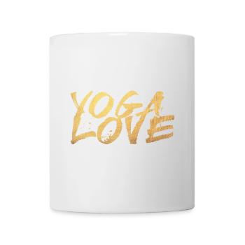 Yoga Love Gold Meditation Handwriting Graffiti om - Mug - white - Front