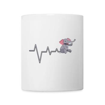 Elefant Herzschlag Niedliches Design - Tasse - Weiß - Vorne