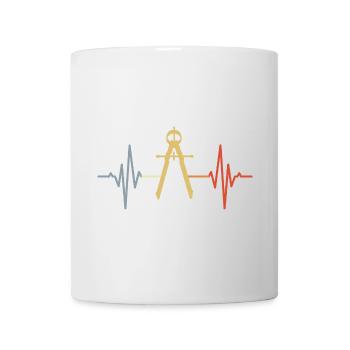 Zirkel EKG Retro Look - Tasse - Weiß - Vorne