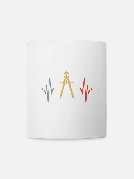 Zirkel EKG Retro Look - Tasse - Weiß