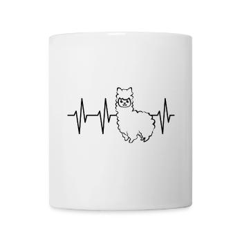 pulse heartbeat ekg alpaca alpacas animals comic cute - Mug - white - Front