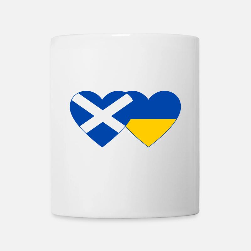 Scotland Ukraine Flag Heart - Mug - white