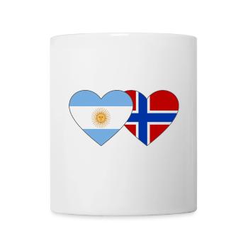 Argentine Norvège Drapeau Coeur - Mug blanc - blanc - Devant