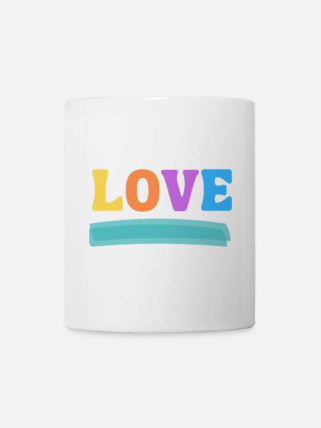 LOVE bunt - Tasse - Weiß