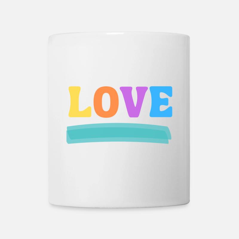 LOVE bunt - Tasse - Weiß