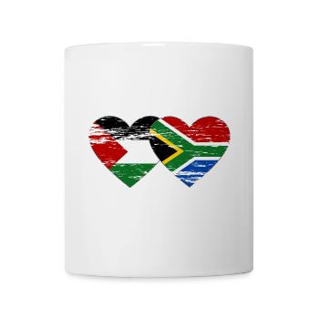 Palestine South Africa Flag Heart Used - Mug - white - Front