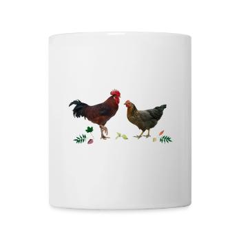 Coq et poulet - Mug blanc - blanc - Devant
