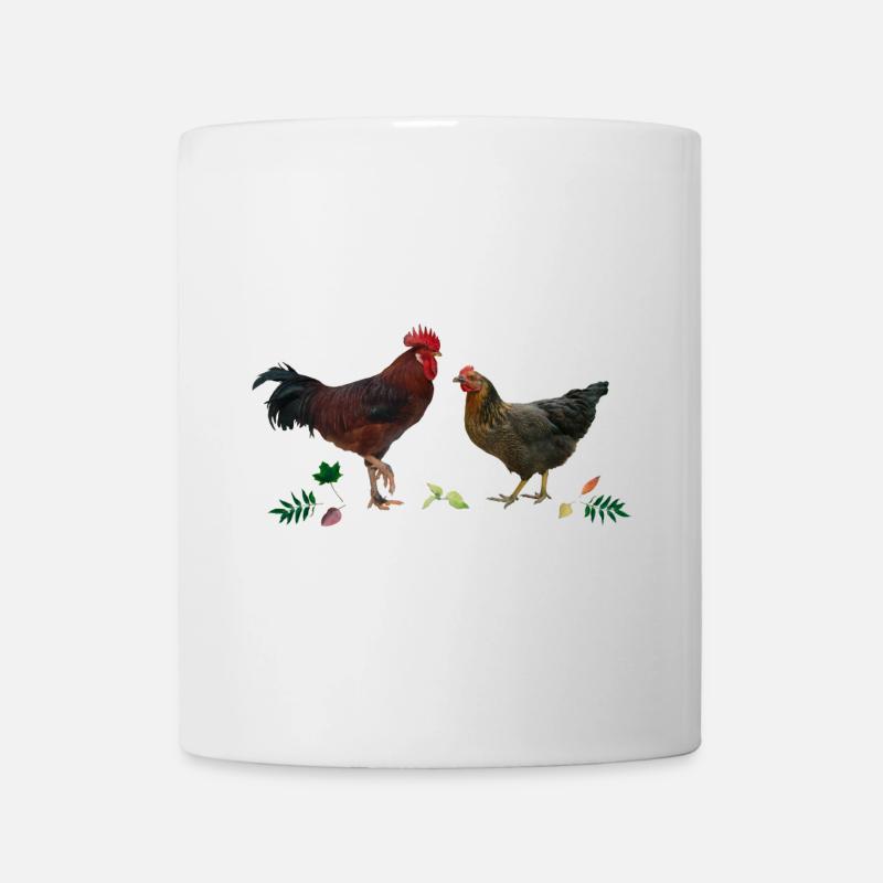 Rooster and chicken - Mug - white