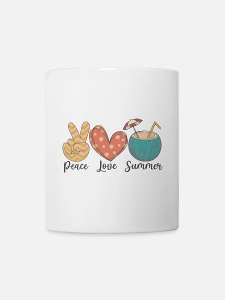 Frieden Liebe Sommer - Tasse - Weiß