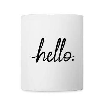 Bonjour déclaration de salutation police de motivation amicale - Mug blanc - blanc - Devant