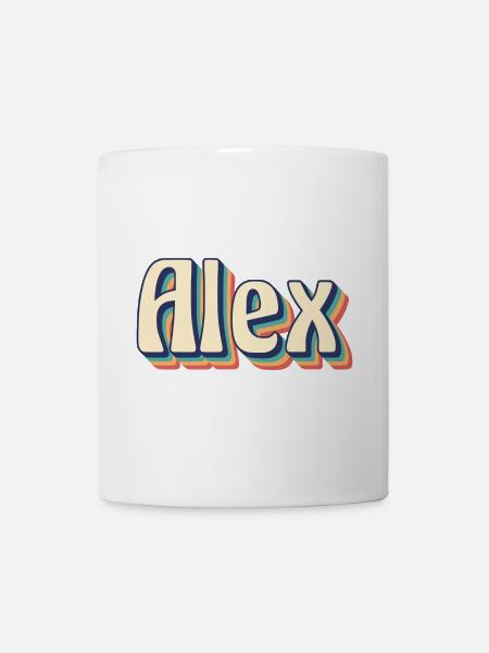 Alex T-Shirt Retro Vintage T-Shirt Geschenkidee - Tasse - Weiß