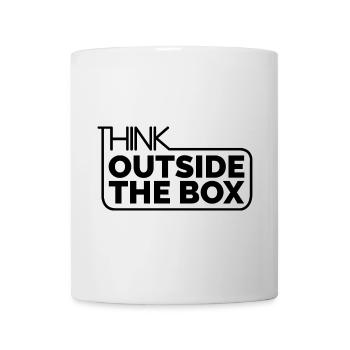 Outside the Box coole Sprüche Motivation Symbol - Tasse - Weiß - Vorne