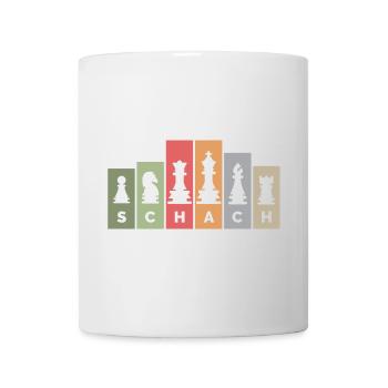 retro Schachfiguren Schachspieler vintage Farben - Tasse - Weiß - Vorne